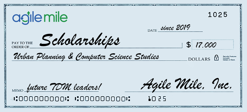 Agile Mile Scholarships Check