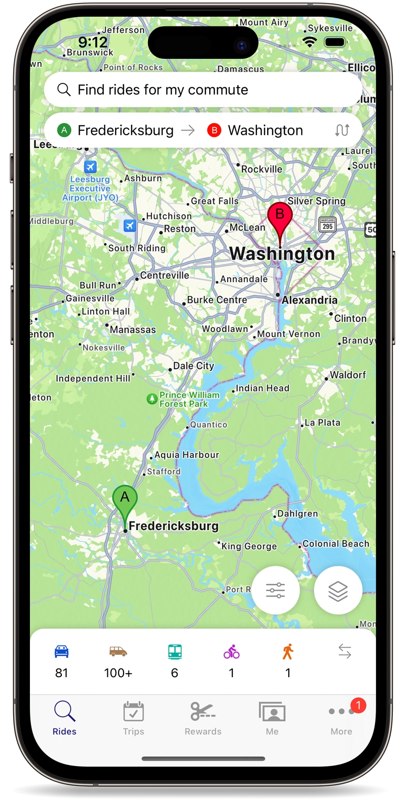 Trip planner on iPhone app